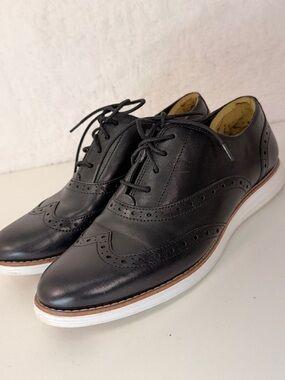 Cole Haan OriginalGrand Wingtip Oxford Black Leather Mens size 9 GrandOS